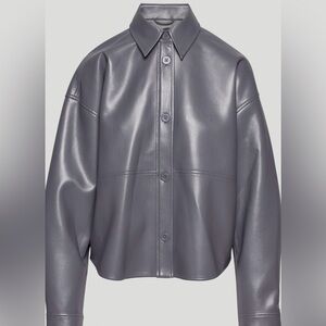 Aritzia Babaton Pelli Hip Shirt Jacket Vegan Leather Size XS